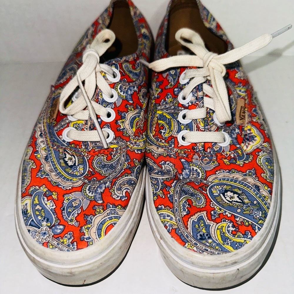 VANS Authentic Paisley Canvas Lace-Up Skate Shoes Sneakers Women 7.5